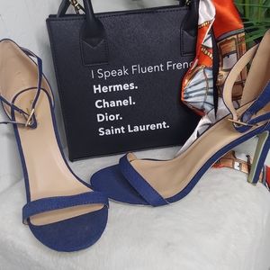 Denim Stiletto Sandals